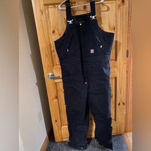 Men’s heavy duck cloth insulated Carhartt bibs overall workwear-  worn 3 times